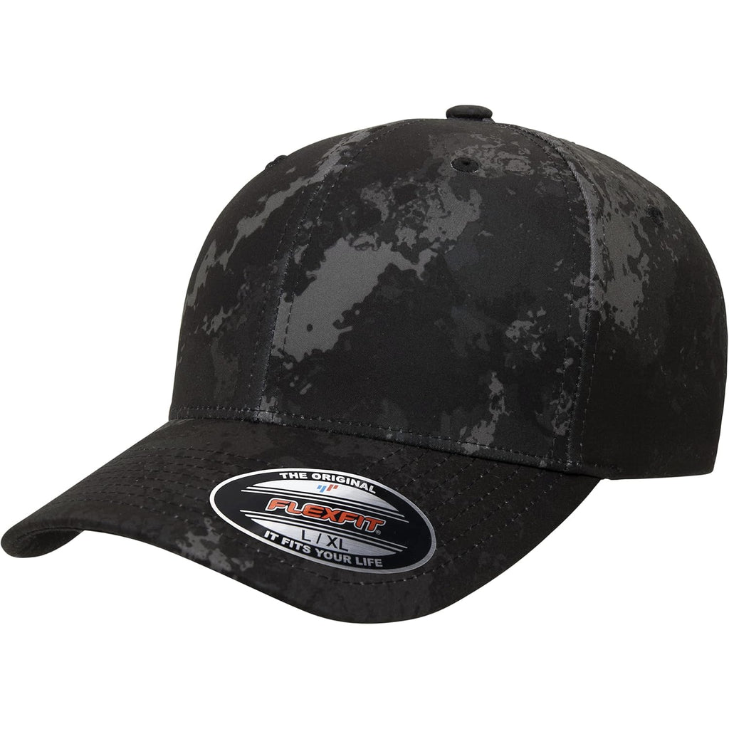 Flexfit Unisex Veil Camo Baseball Cap, Poseidon, Large-X-Large