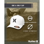 Hurley Mens Baseball Cap - Flexfit Fitted Baseball Caps for Men (Sizes: S-XL)