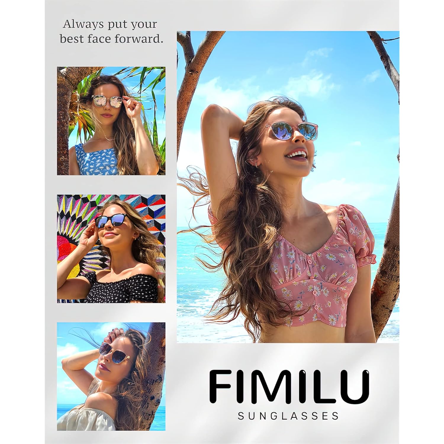 Fimilu Packs Sunglasses For Women Polarized Protection Lens Big Frame Fashion Glasses Trendy Stylish Shade