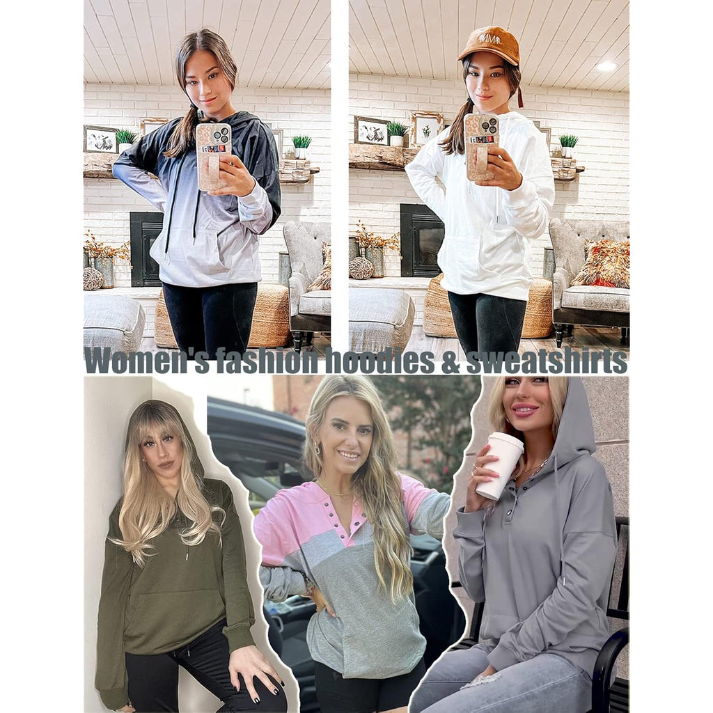 Women’s Tie-Dye Button Hoodie – Oversized Casual Long Sleeve Pullover