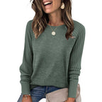 Women’s Long Sleeve Crewneck Sweatshirt – Casual Tunic Top