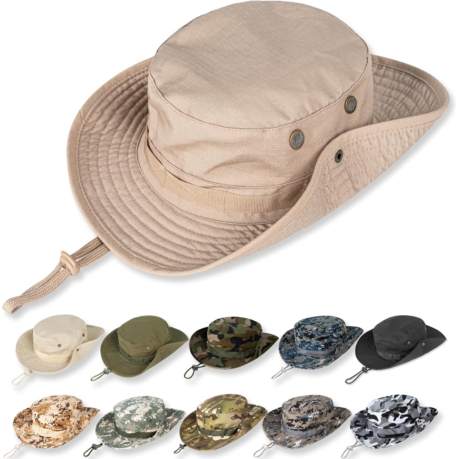 Sun Hats for Men Women Bucket Hat UPF 50+ UV Protection Boonie Hat for Safari Fishing Hiking Garden Beach