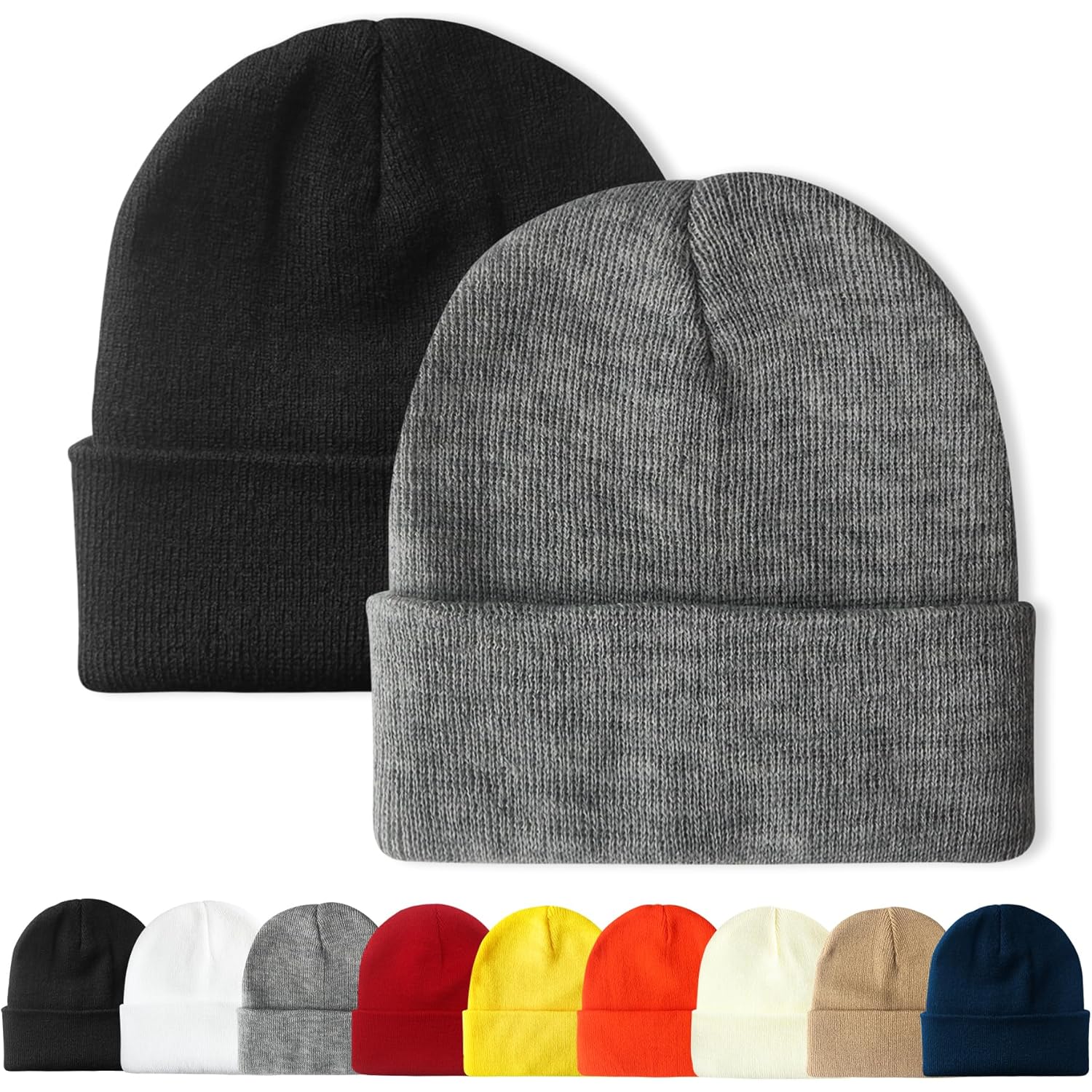 PFFY Unisex Beanie Hats for Men Women Knit Winter Beanies