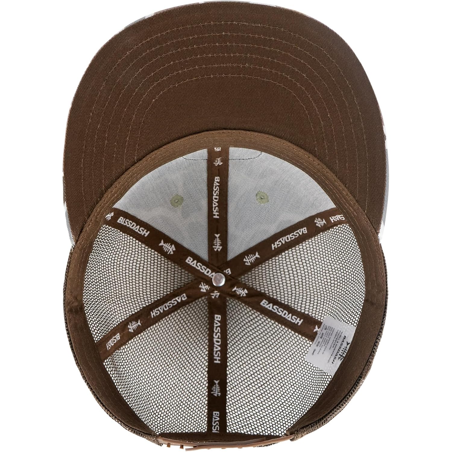 BASSDASH Flat Brim Trucker Cap Adjustable Snapback Hat Mesh Back for Men Women