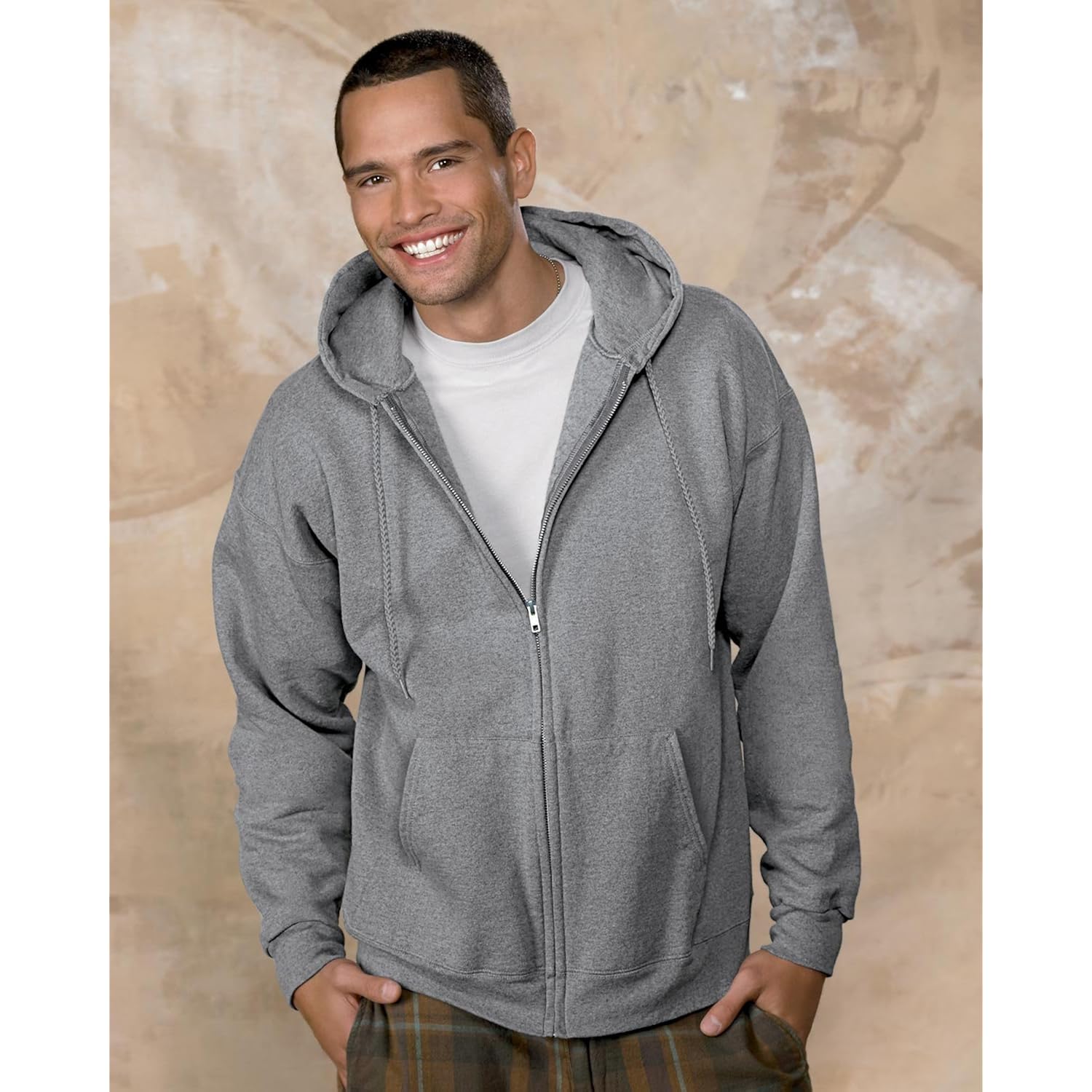 Hanes Men's Ultimate Full-Zip Hoodie, Men's Hooded Fleece Sweatshirt with Zipper