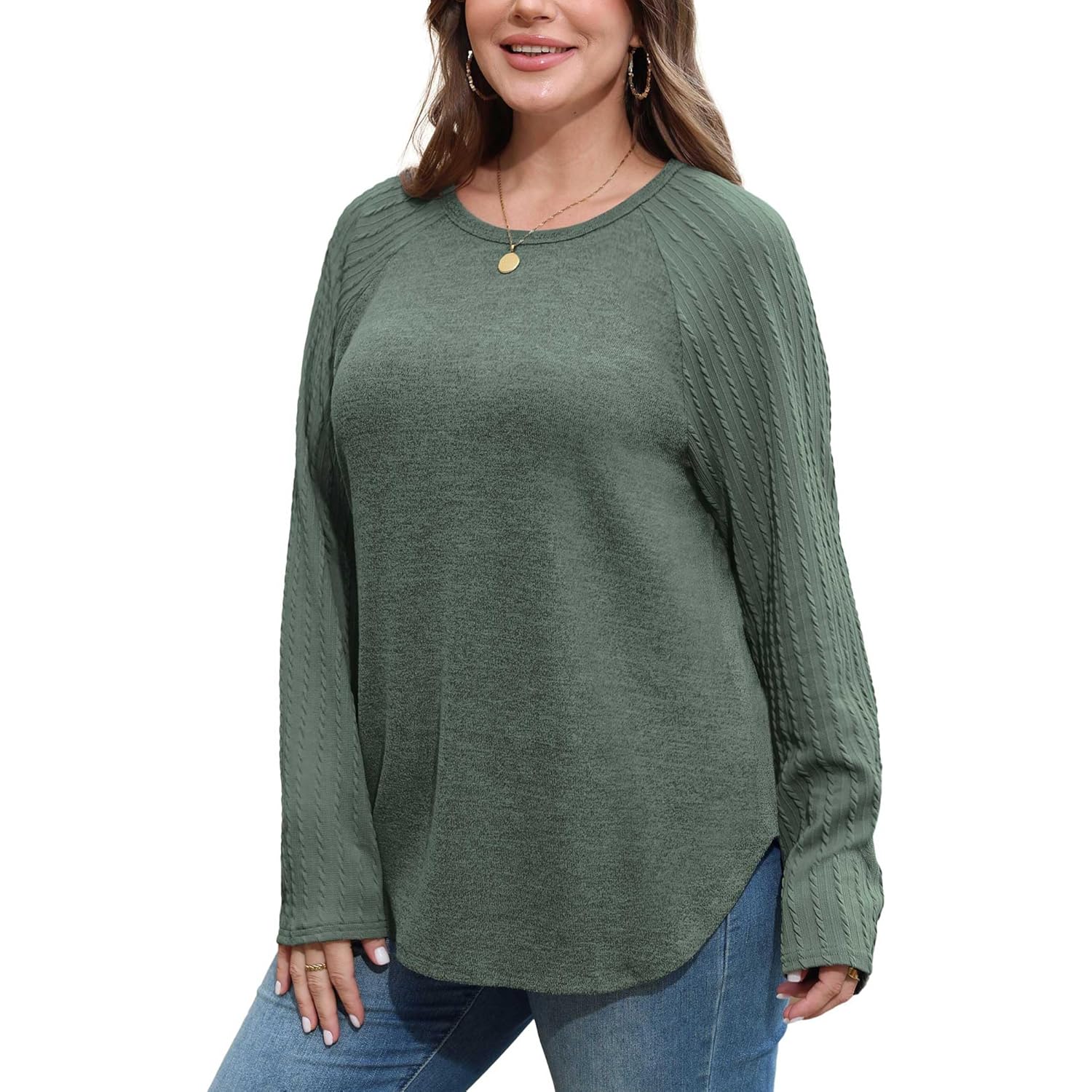 Women’s Long Sleeve Crewneck Sweatshirt – Casual Tunic Top