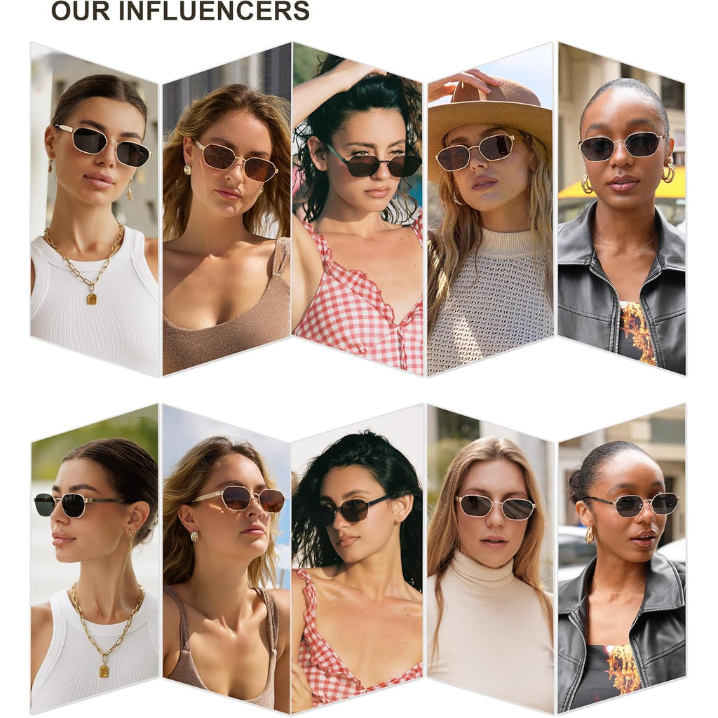 Sojos Trendy Polarized Hexagon Sunglasses For Women Men, Retro Rectangle Shades