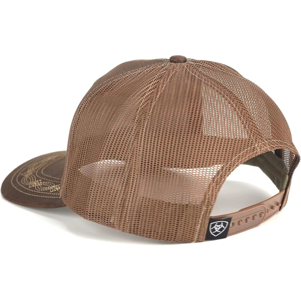 ARIAT Men's Structured Vintage Shield Logo Cap with Mesh Back and Snap Back Closure