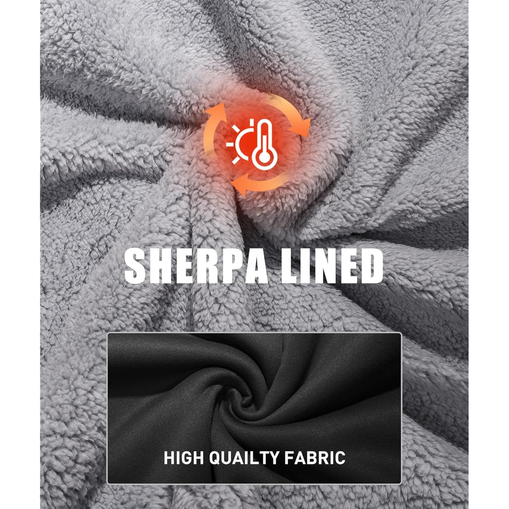 SCODI Hoodies for Men Heavyweight Fleece Sweatshirt - Full Zip Up Thick Sherpa Lined Hooded Jacket