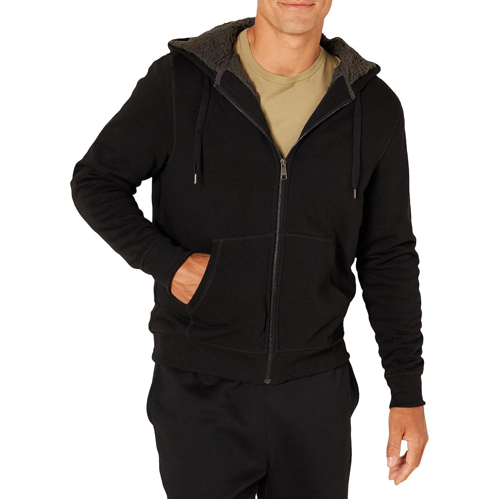Amazon Essentials Hoodie For Men, Sherpa-Lined Full-Zip Fleece Sweatshirt