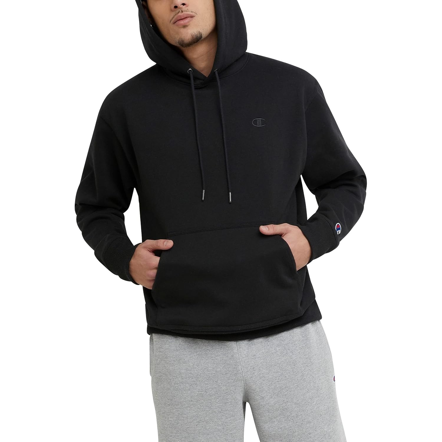 Champion Men's Pullover Fleece Hoodie, Midweight, C Logo (Reg. Or Big & Tall)