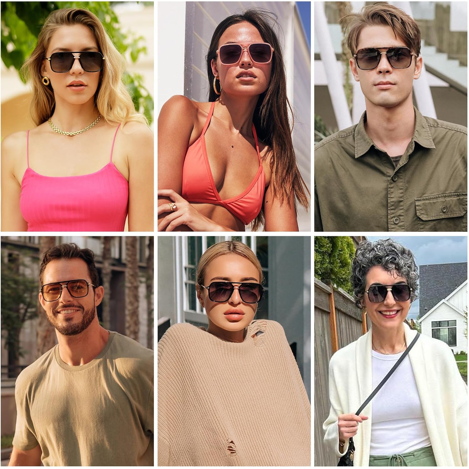 Sojos Sunglasses For Women & Men, Square, Retro, Polarized Lens, Trendy Aviator, Shades