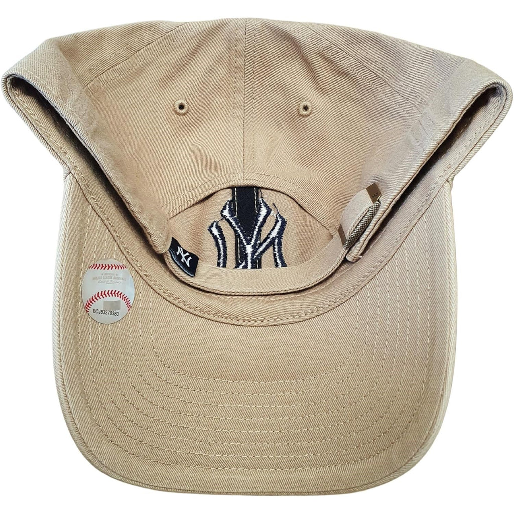 47 Brand MLB Khaki Primary Logo Clean Up Adjustable Strap Baseball Dad Hat Cap, Adult One Size Fits All