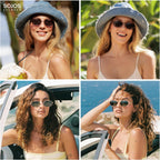 Sojos Trendy Oval Round Polarized Sunglasses For Women Men, Chic Retro Narrow Circle Sunnies