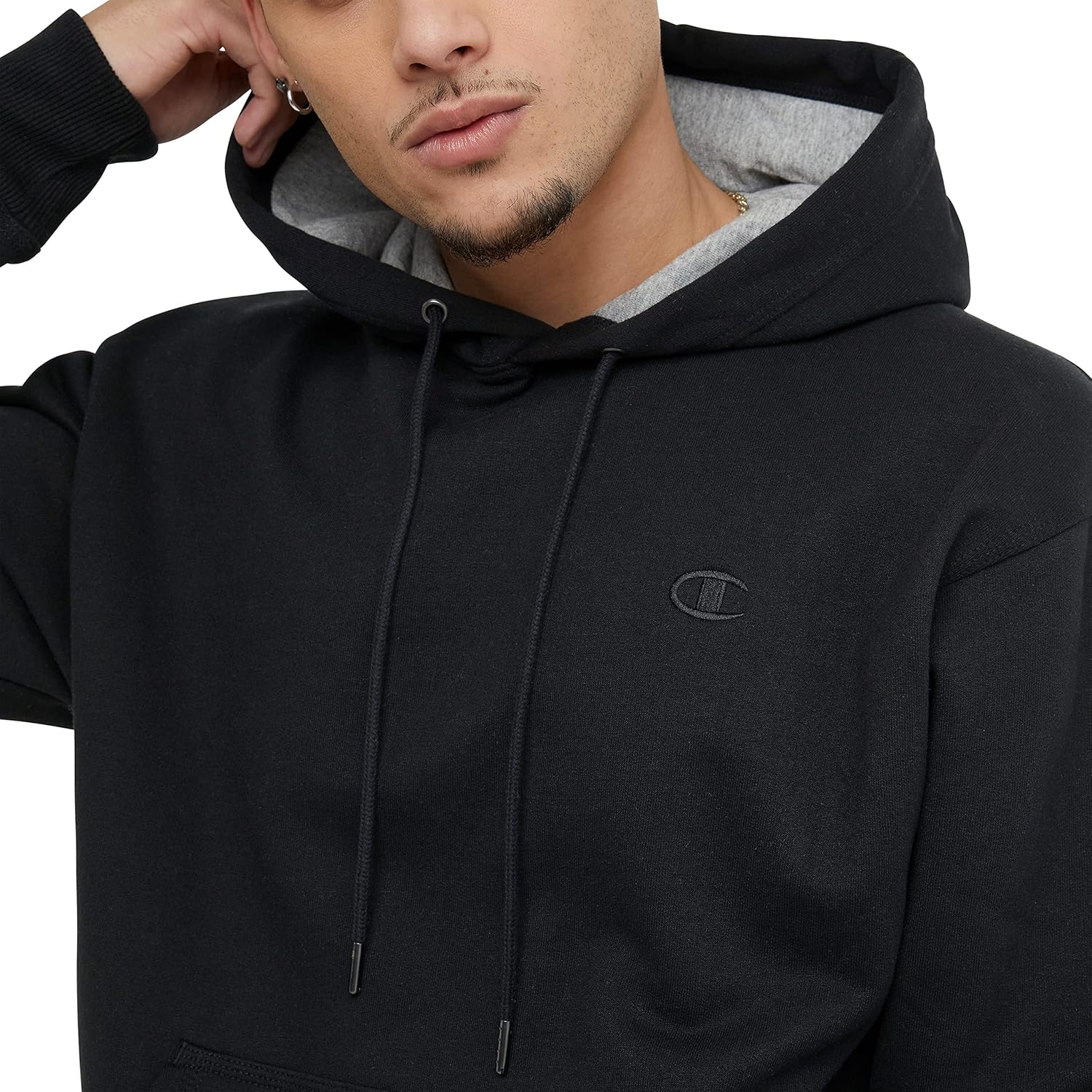 Champion Men's Pullover Fleece Hoodie, Midweight, C Logo (Reg. Or Big & Tall)