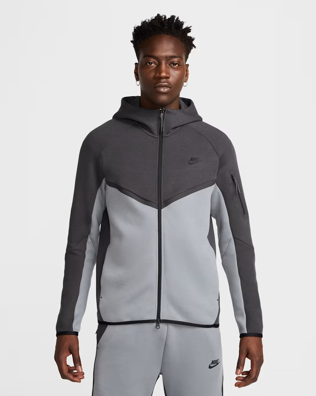 Nike Tech Fleece Hoodie Full-Zip In Grey